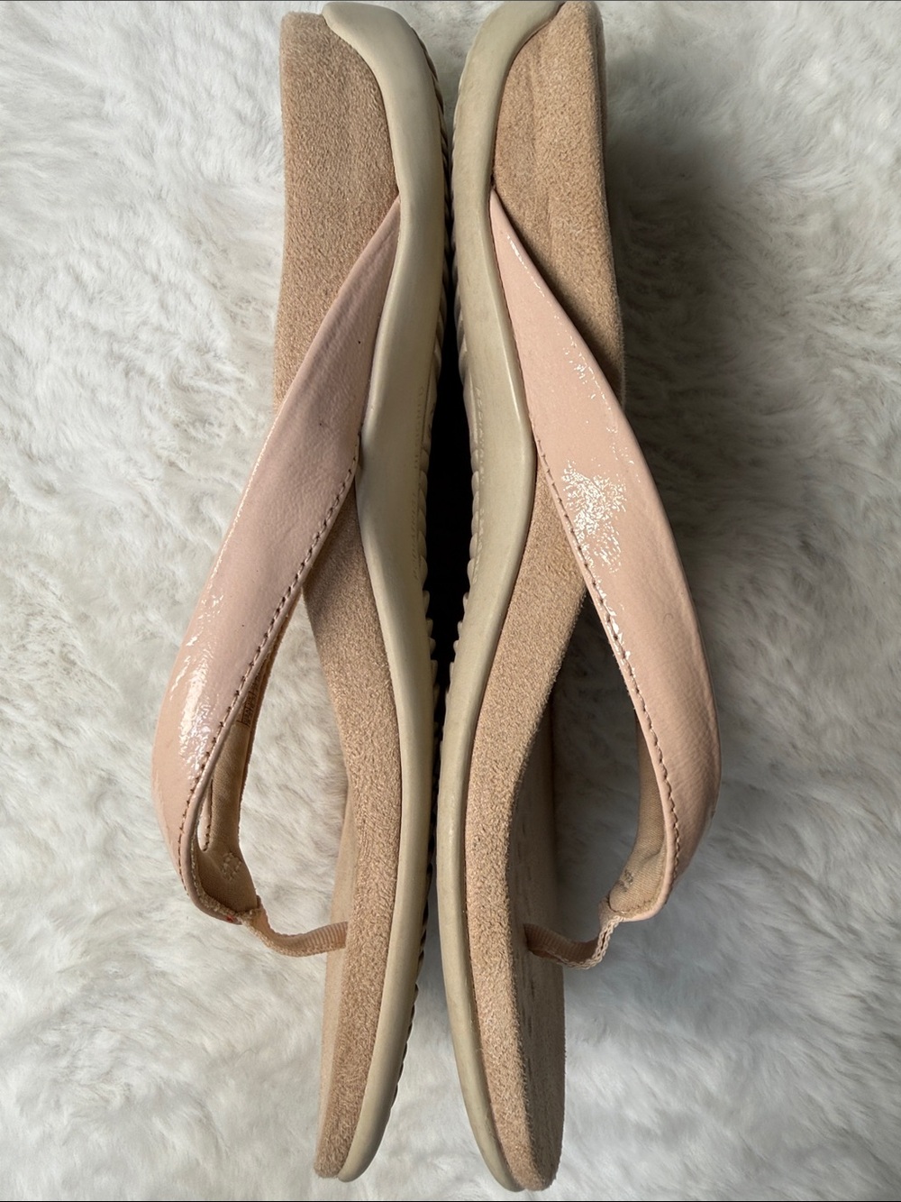 Vionic Dillon Toe‎ Post Sandals US 8.5 EU 40 Patent Leather Blush Pink Flip Flop - Picture 6 of 14